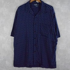 画像1: POLO Ralph Lauren "CLAYTON" レーヨン 総柄オープンカラーシャツ L (1)