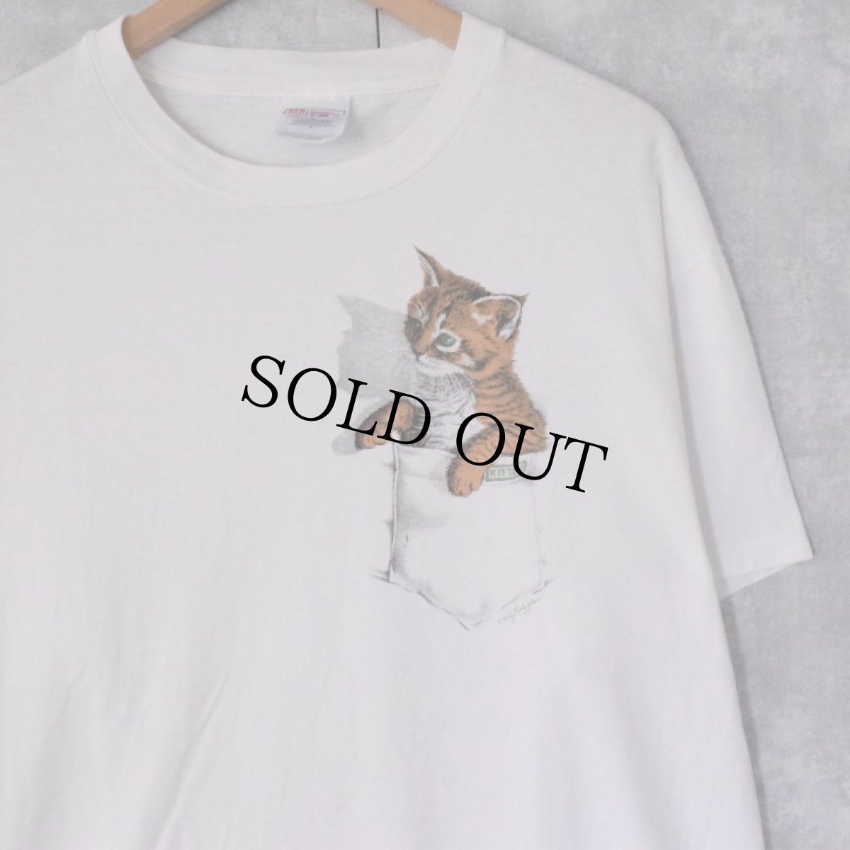 画像1: 90's 猫プリントTシャツ XL (1)