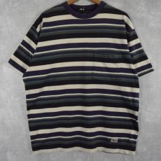 画像1: 80's Stussy USA製 ボーダー柄 Tシャツ M (1)