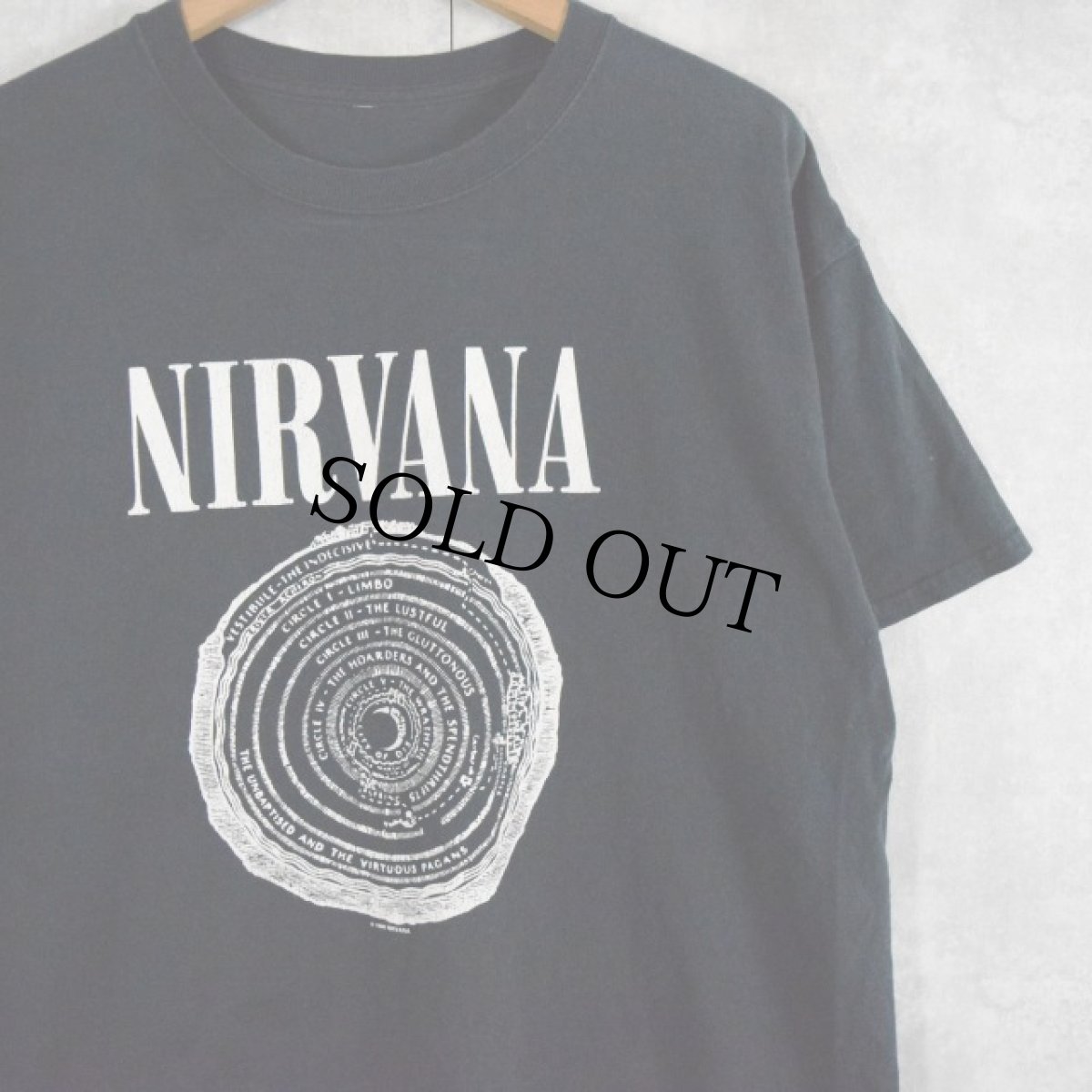 画像1: 90's NIRVANA サークル ロックバンドプリントTシャツ (1)