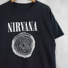 画像1: 90's NIRVANA サークル ロックバンドプリントTシャツ (1)