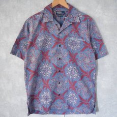 画像1: POLO Ralph Lauren "VINTAGE CAMP" ペイズリー柄 コットンオープンカラーシャツ XL (1)