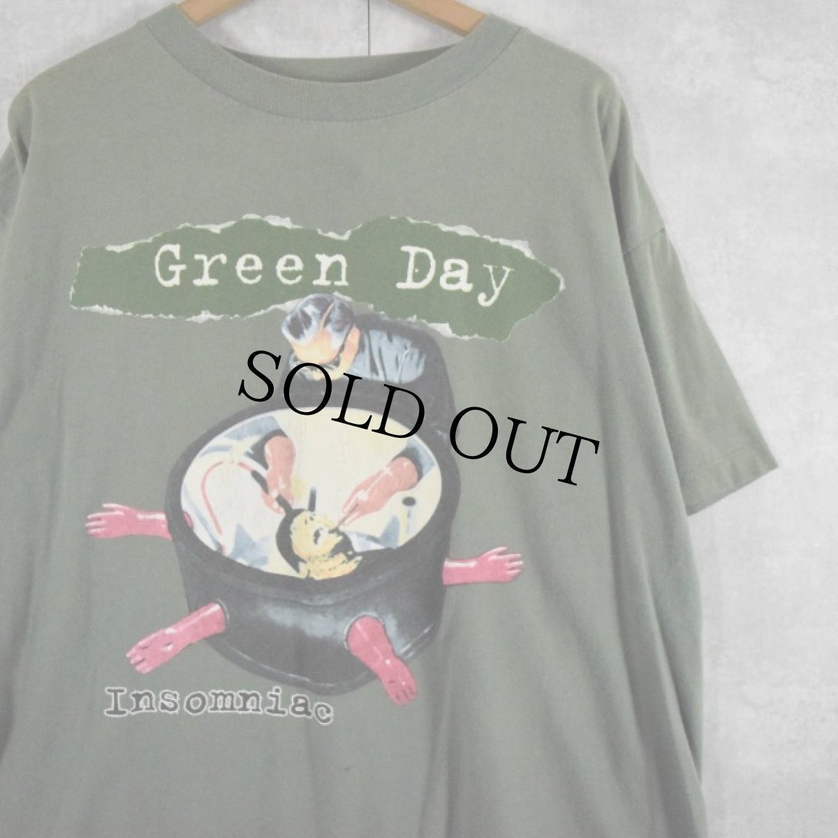 画像1: 90's Green Day USA製 "Insomniac" ロックバンドプリントTシャツ XL (1)