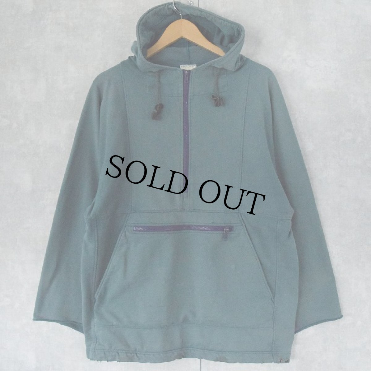 画像1: L.L.Bean "THE DOORS" バンドワッペン付き ハーフジップスウェットフーディー M (1)