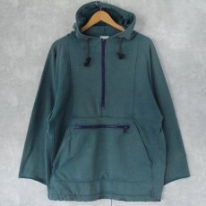 画像1: L.L.Bean "THE DOORS" バンドワッペン付き ハーフジップスウェットフーディー M (1)