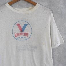 画像1: 60's VALVOLINE MOTOR OIL 染み込み 企業プリントTシャツ L (1)