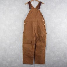 画像1: 70's Carhartt USA製 プリントタグ ダブルニー ダックオーバーオール W39 (1)