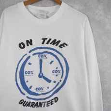 画像1: 90's Cox Communications "ON TIME GUARUNTEED" 企業プリントロンT XL (1)