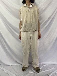 画像2: 60〜70's COUTURIER COLECTION ラインデザイン コットンポロシャツ XL (2)