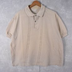 画像1: 60〜70's COUTURIER COLECTION ラインデザイン コットンポロシャツ XL (1)