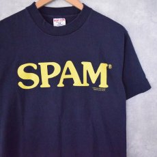 画像1: 90's SPAM USA製 プリントTシャツ NAVY M (1)