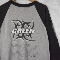 画像1: 90's〜 CREED "human clay tour" USA製 ロックバンド ラグランTシャツ L (1)