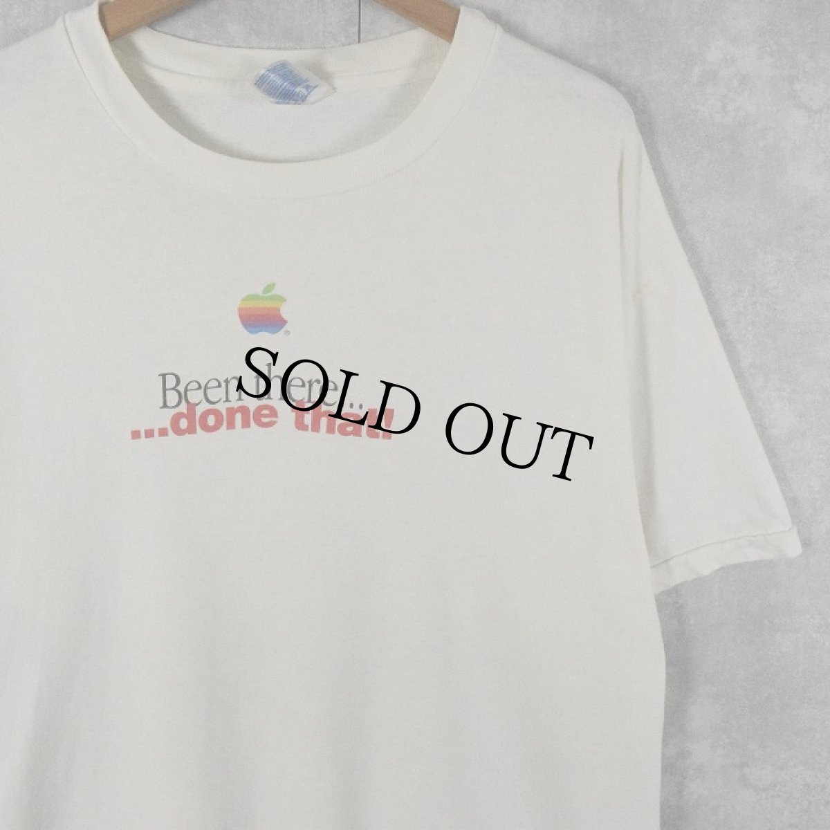 画像1: 90's Apple "Macintosh" レインボーロゴプリントTシャツ L (1)