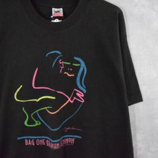 画像1: 90's JOHN LENNON USA製 "BAG ONE" ミュージシャンアートTシャツ XL (1)