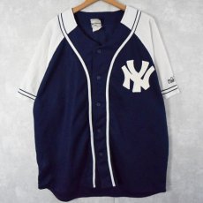 画像1: New York Yankees ロゴ入り ベースボールシャツ L (1)