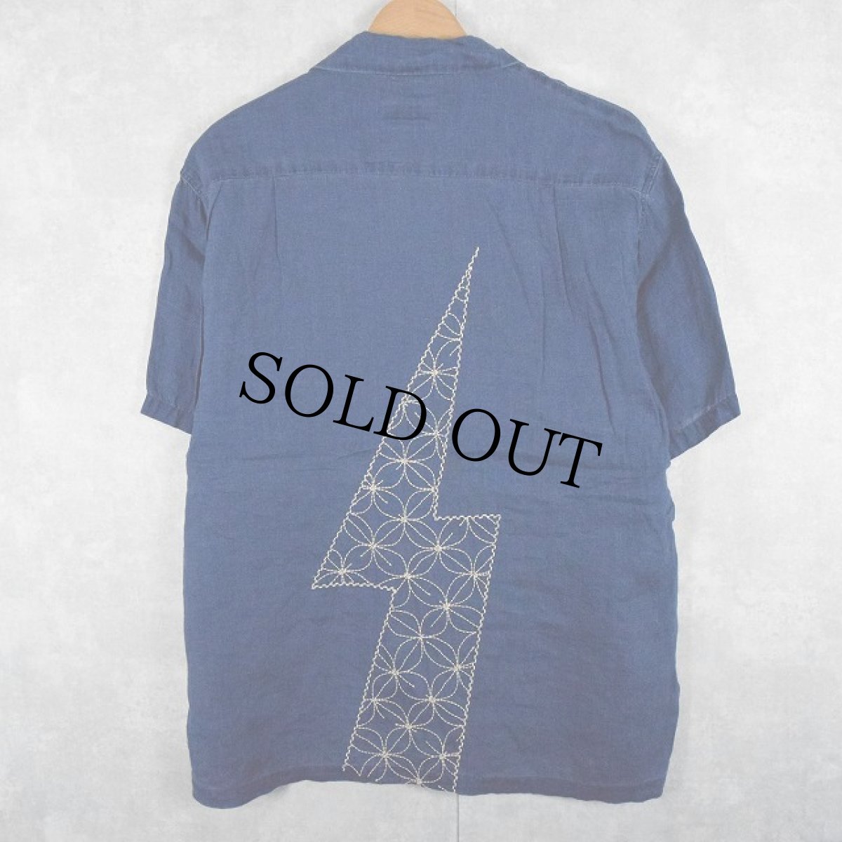画像2: KAPITAL 刺し子刺繍 インディゴリネンシャツ M (2)