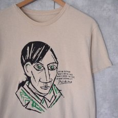 画像1: Pablo Picasso "Self-Portrait" 芸術家ポートレートプリントTシャツ (1)