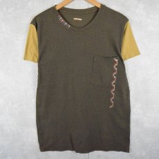 画像1: 【SALE】KAPITAL ネイティブ柄 ポケットTシャツ L (1)