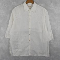 画像1: KAPITAL 襤褸加工 コットン×リネンシャツ M (1)