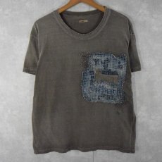 画像1: KAPITAL KOUNTRY 刺し子刺繍×襤褸加工 Tシャツ (1)