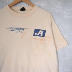 画像1: 80's USA製 JONES AVIATION SERVICE INC エアライン プリントTシャツ XL (1)