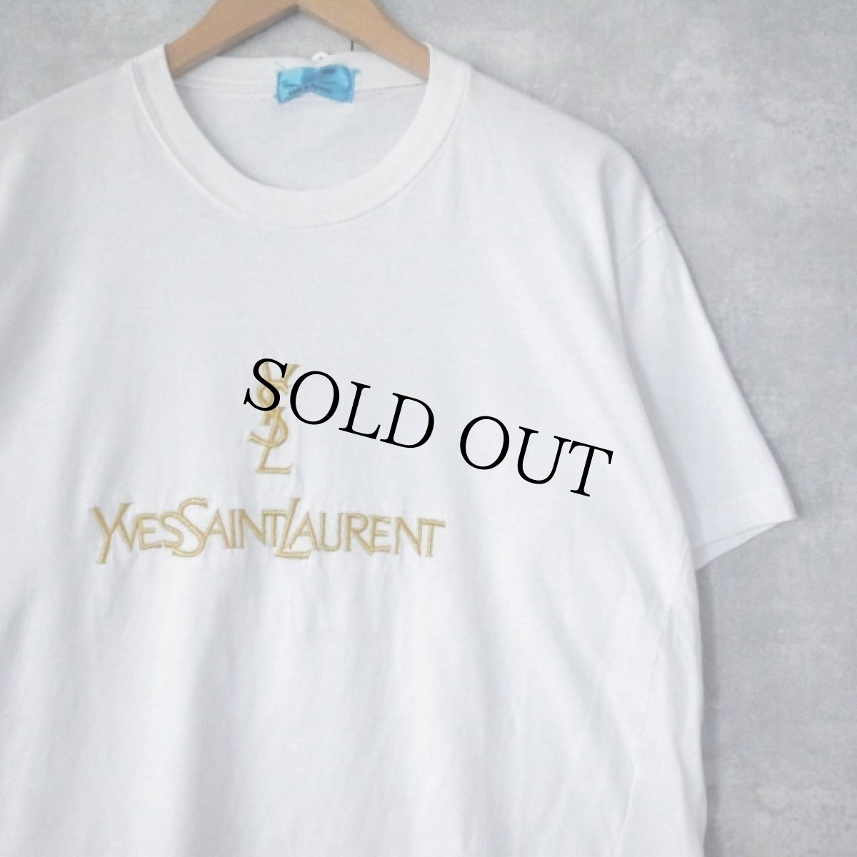 画像1: Yves Saint-Laurent ロゴ刺繍Tシャツ (1)