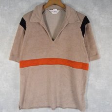 画像1: 60〜70's Catalina USA製 パイル ポロシャツ XL (1)