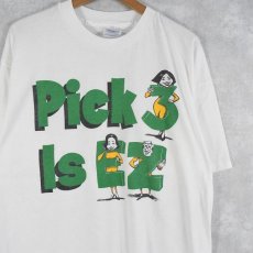 画像1: 90's USA製 "Pick 3 is EZ" 宝くじ プリントTシャツ XL (1)