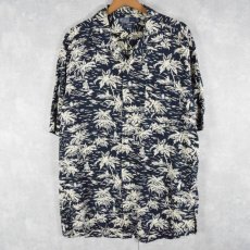 画像1: POLO Ralph Lauren "CALDWELL" ヤシの木柄 オールオーバーパターン レーヨンアロハシャツ L (1)