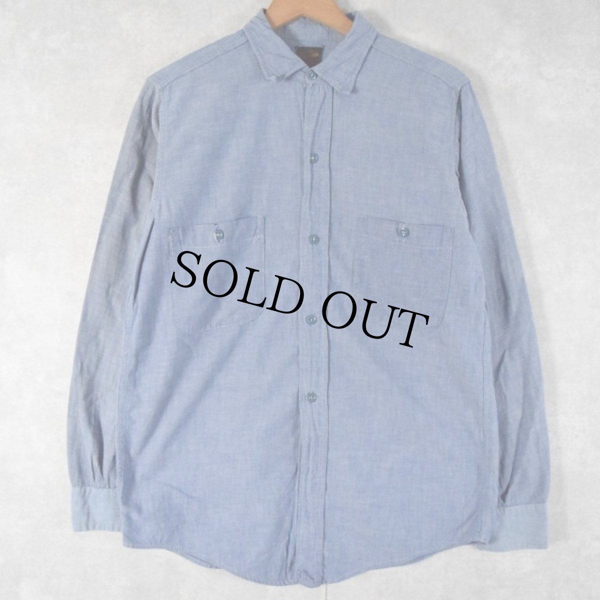 画像2: 60's RIVERSIDE USA製 "AKΛ" シャンブレーワークシャツ (2)