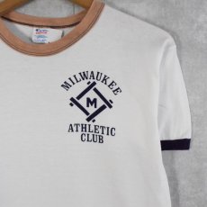 画像1: 80's Champion USA製 トリコタグ "MILWAUKEE ATHLETIC CLUB" リンガーTシャツ M (1)