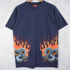 画像2: JNCO USA製 蛇 巻きプリントTシャツ M (2)