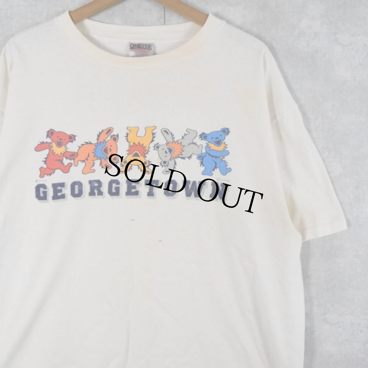 画像1: 90's "GEORGETOWN UNIVERSITY" パロディプリント カレッジTシャツ XL (1)