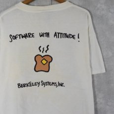 画像2: 90's berkeley systems.inc "SOFTWARE WITH ATTITUDE! " ソフトウェア企業プリントTシャツ XL (2)