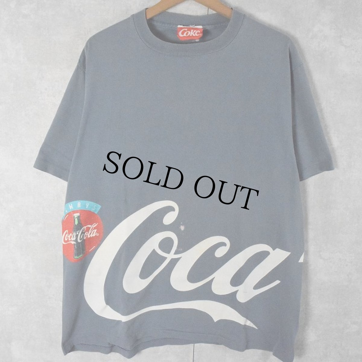 画像1: 90's Coca-Cola USA製 巻きプリントTシャツ XL (1)