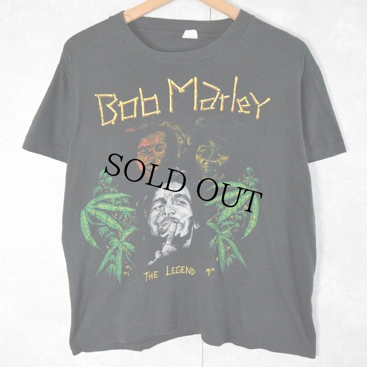 画像1: 90's Bob Marley UK製 "THE LEGEND" レゲエミュージシャン プリントTシャツ L (1)