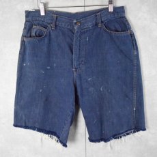 画像1: 70〜80's Levi's VAT DYE カットオフ デニムショーツ W32 (1)