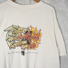 画像1: 90's MOSSIMO "NAUGHTY OR NICE?" 天使&悪魔Tシャツ XL (1)