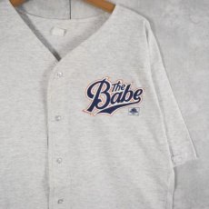 画像1: 【SALE】90's "the Babe" 映画ロゴプリント ベースボールシャツ XL (1)