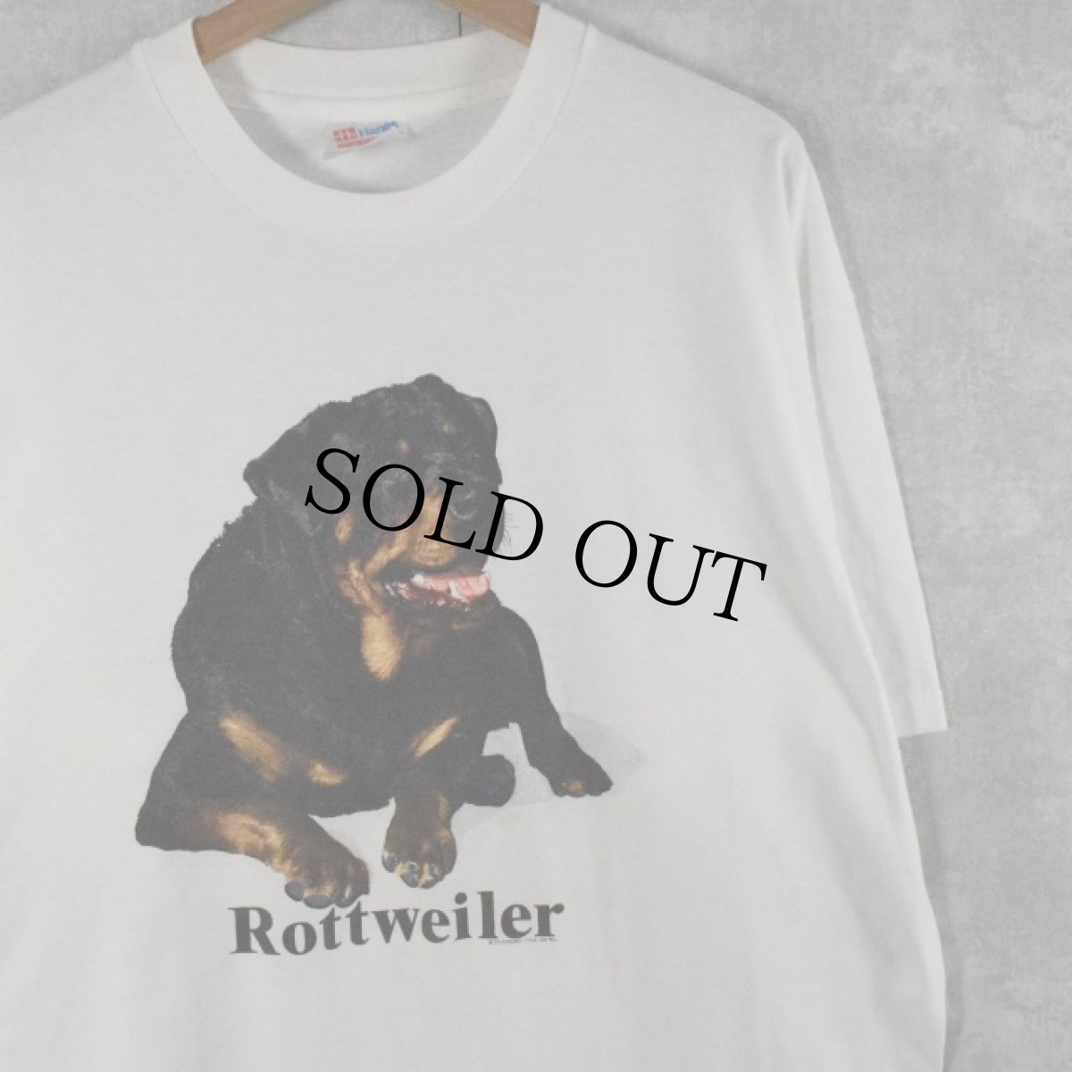 画像1: 90's USA製 "Rotteweiler" 犬プリントTシャツ XL (1)