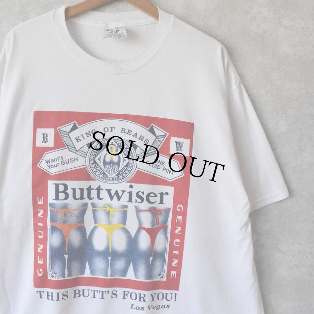 画像1: "Buttwiser" USA製 パロディTシャツ XL (1)