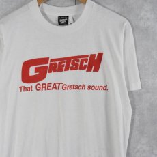 画像1: 80's GRETSCH USA製 楽器メーカー ロゴプリントTシャツ L (1)