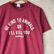 画像1: MORRISSEY "BE KIND TO ANIMALS OR I'LL KILL YOU" メッセージTシャツ L (1)