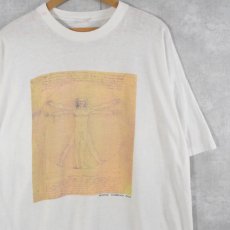 画像1: 90's ウィトルウィウス的人体図 アートプリントTシャツ (1)