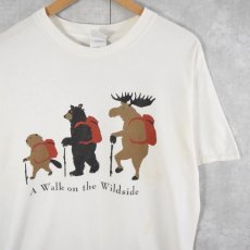 画像1: 90's〜 CANADA製 "A Walk on the Wildside" イラストプリントTシャツ L (1)