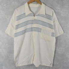 画像1: 〜70's ボーダー柄 オープンカラーシャツ (1)