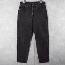 画像1: 90's Levi's 550 USA製 サルファブラックデニムパンツ W33 (1)