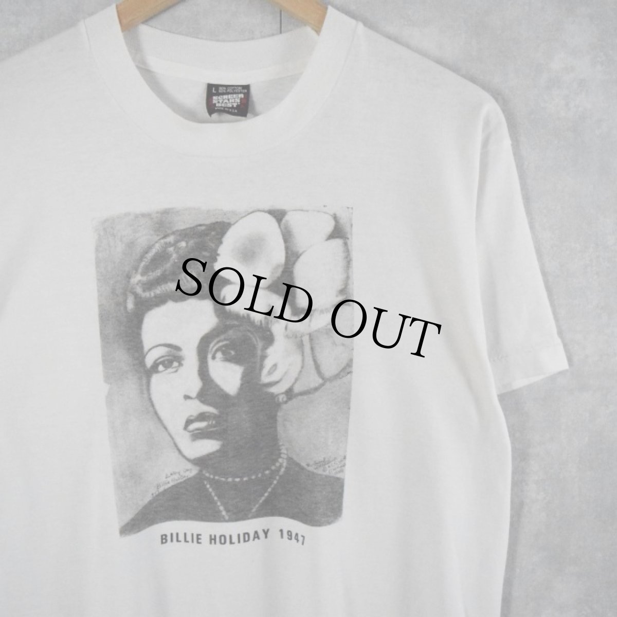 画像1: 90's BILLIE HOLIDAY USA製 ジャズシンガーTシャツ L (1)