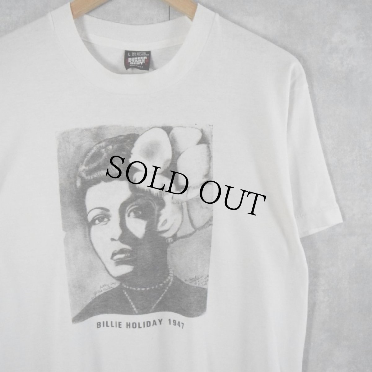 画像1: 90's BILLIE HOLIDAY USA製 ジャズシンガーTシャツ L (1)