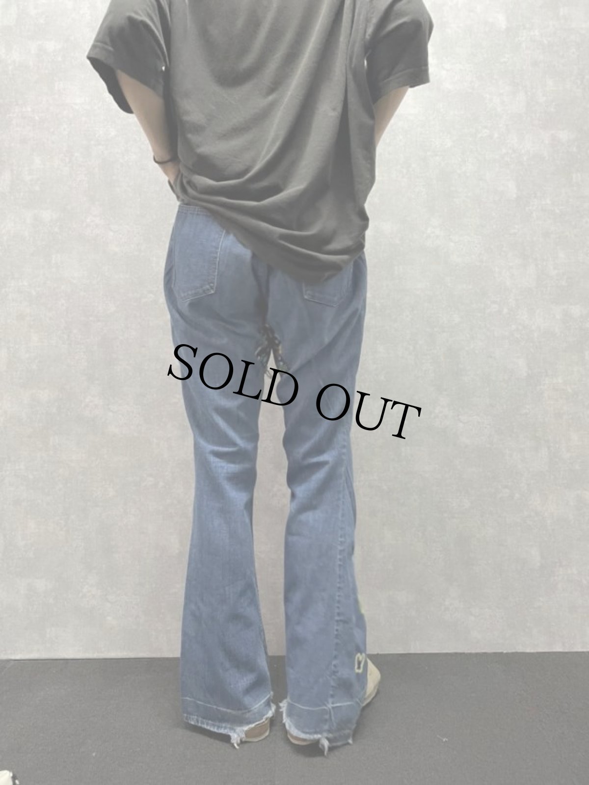 画像4: 70's Madewell 刺繍×パッチワーク デニムセーラーパンツ W33 (4)